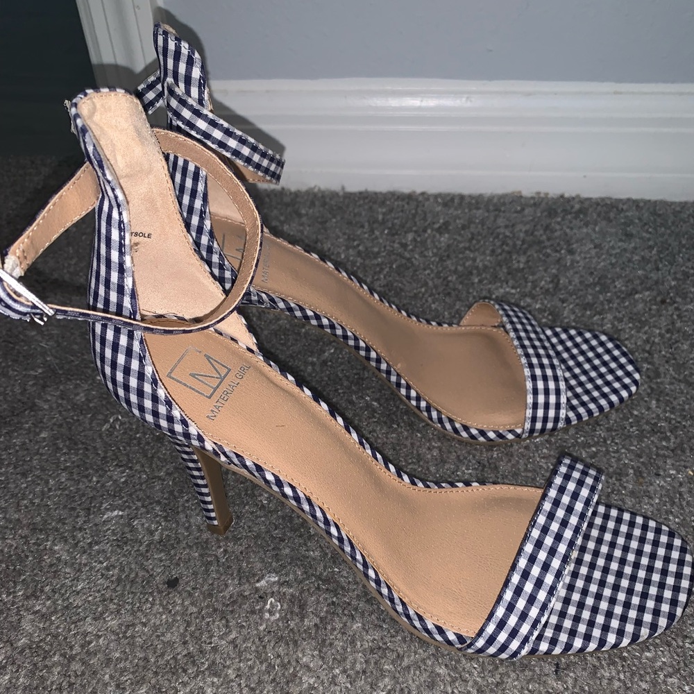 Material Girl Women's Blaire Two Piece Dress Sandals Blue & white